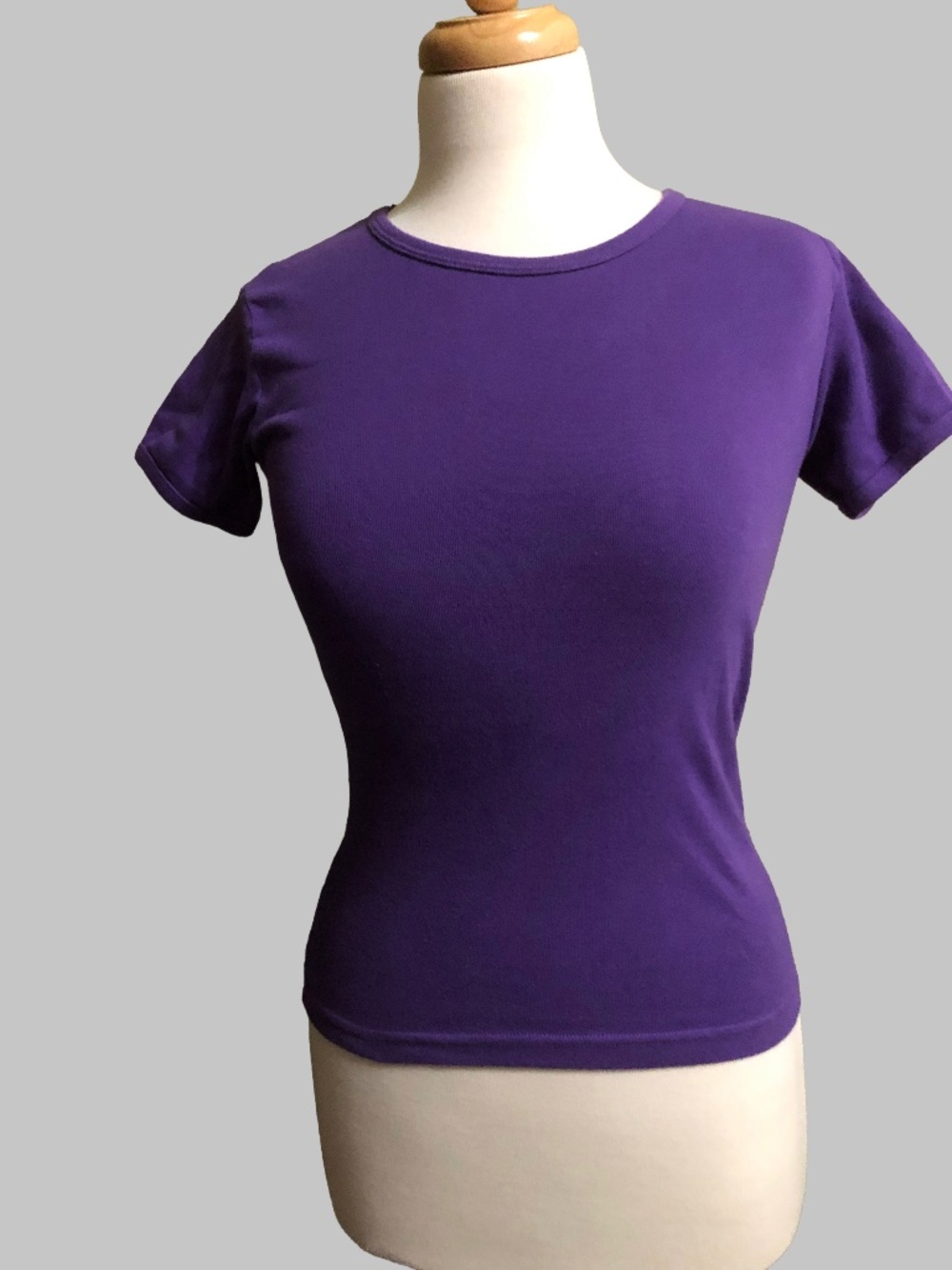 ✨ I’M ORGANIC Fitted Purple Baby Tee Short Sleeve Crewneck Top S/M Made in USA